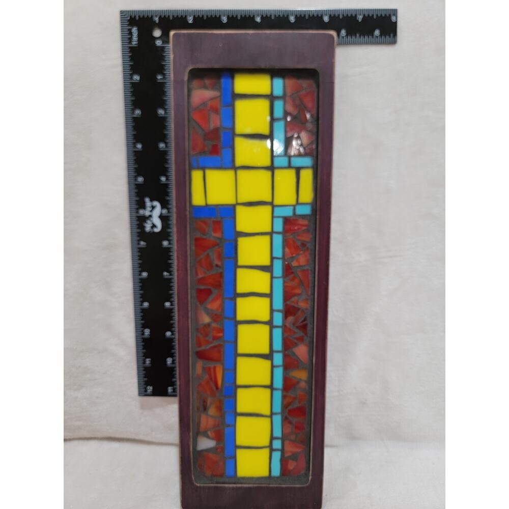 Handcrafted Mosaic Cross Sign Wall Table Decor - Picture 4 of 4
